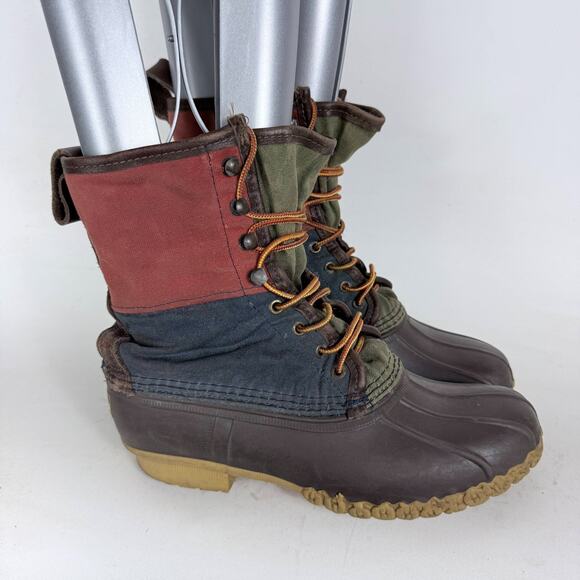 L.L. Bean Signature Duck Boots Women’s 9 Multicolor color block Lace-Up booties - Picture 2 of 10